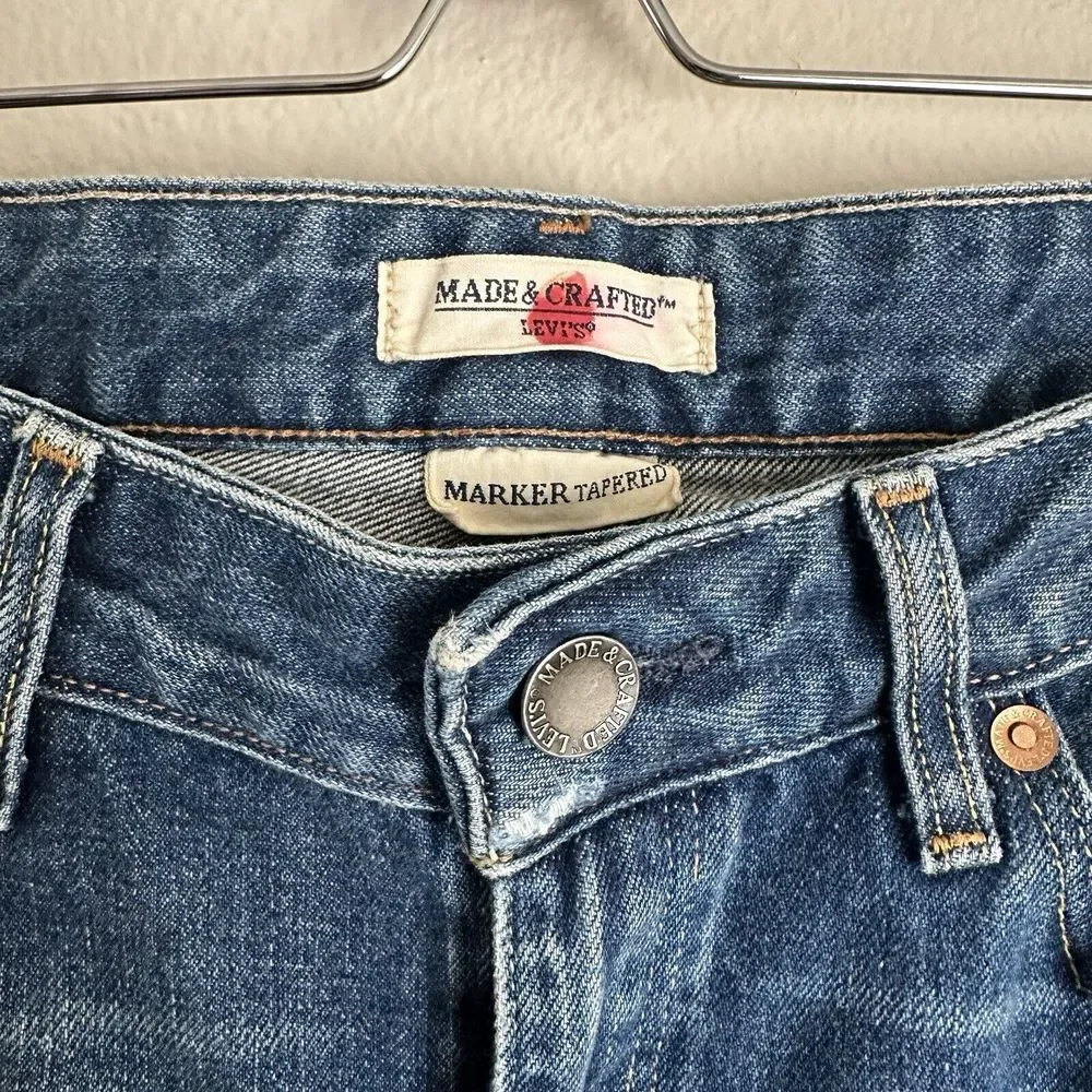 Levis Made & Crafted Jeans Womens 29 (30x27.5) Marker Tapered‎ Distressed - Picture 3 of 8